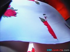 Upskirt panty shots in the bus
