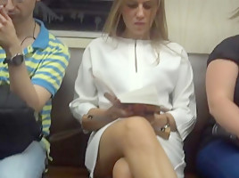 Upskirted in the train