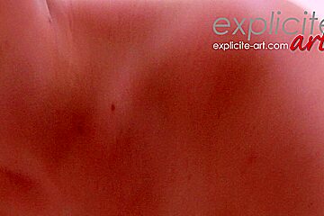 Very first pov massage and blowjob video for a french busty redhead