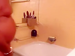 Very hot grandpa shower and wank
