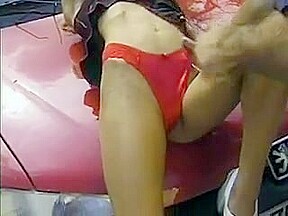 Vintage Panty Fuck on Car Hood