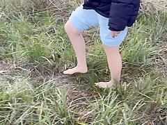 Walking Barefoot In A Swampy Bog - Muddy Feet