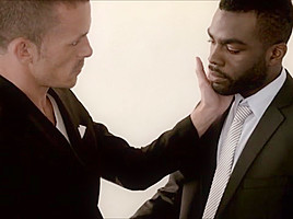 White guy sucks beautiful black cock