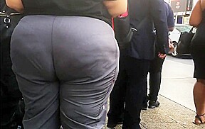 Wide BBW Booty in Grey Pants