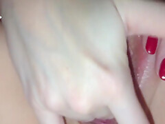 Wife Spreads Her Legs And Shows Wet Dripping Pussy