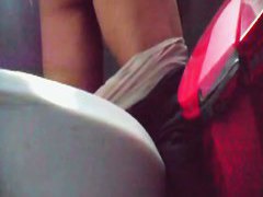XXX porn of a public toilet piss vid with a fat white chick