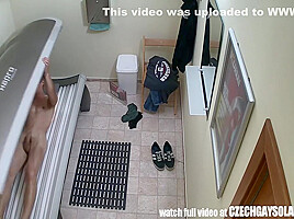 Young Man Secretly Filmed In Public Solarium