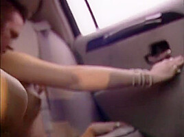 Young Slut And Foxy Girl Fucking A Lucky Guy On The Limousine
