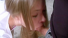 Yulia Blondy in video of a minx giving a toothless blowjob in the car