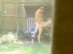 girl getting fucked in the backyard - Step brother's friend films it 4