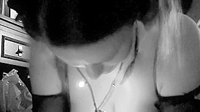 gothic couple playing with cam first time