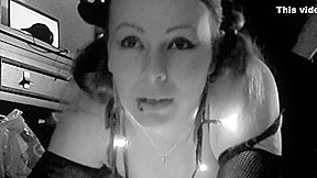 gothic couple playing with cam first time
