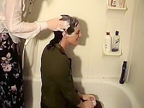 hair wash in shower 2