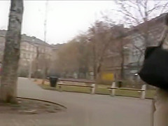 hot chick pissing in public