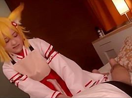 japanese cosplay girl mouth job
