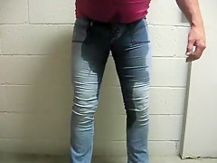 pissing girls jeans