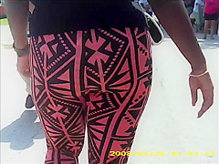 sexy black teen 18+ in see thru leggings stripe panty