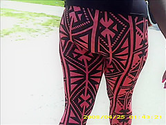 sexy black teen 18+ in see thru leggings stripe panty