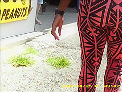 sexy black teen 18+ in see thru leggings stripe panty