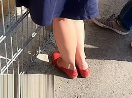 shoeplay in red flats