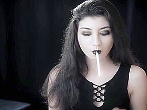 smoking Goth girl