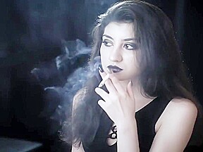 smoking Goth girl