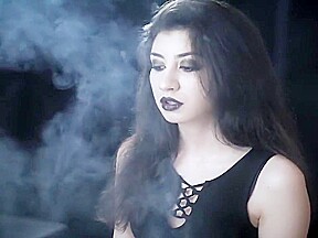 smoking Goth girl
