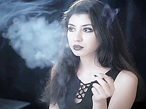 smoking Goth girl