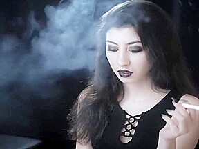 smoking Goth girl
