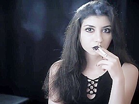 smoking Goth girl