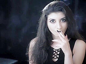 smoking Goth girl