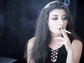 smoking Goth girl