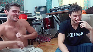 teen 18+ BFFs dorm party with two guys turns into an orgy